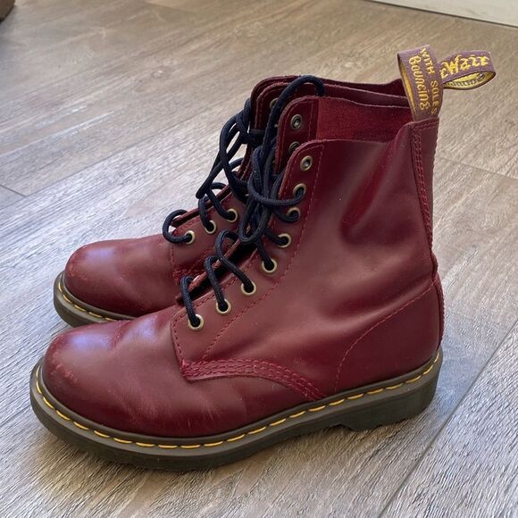Dr. Martens Shoes - Cherry Red Dr. Martens Lace-up Combat Boots Size 38 EUR Women’s 7 Men’s 5